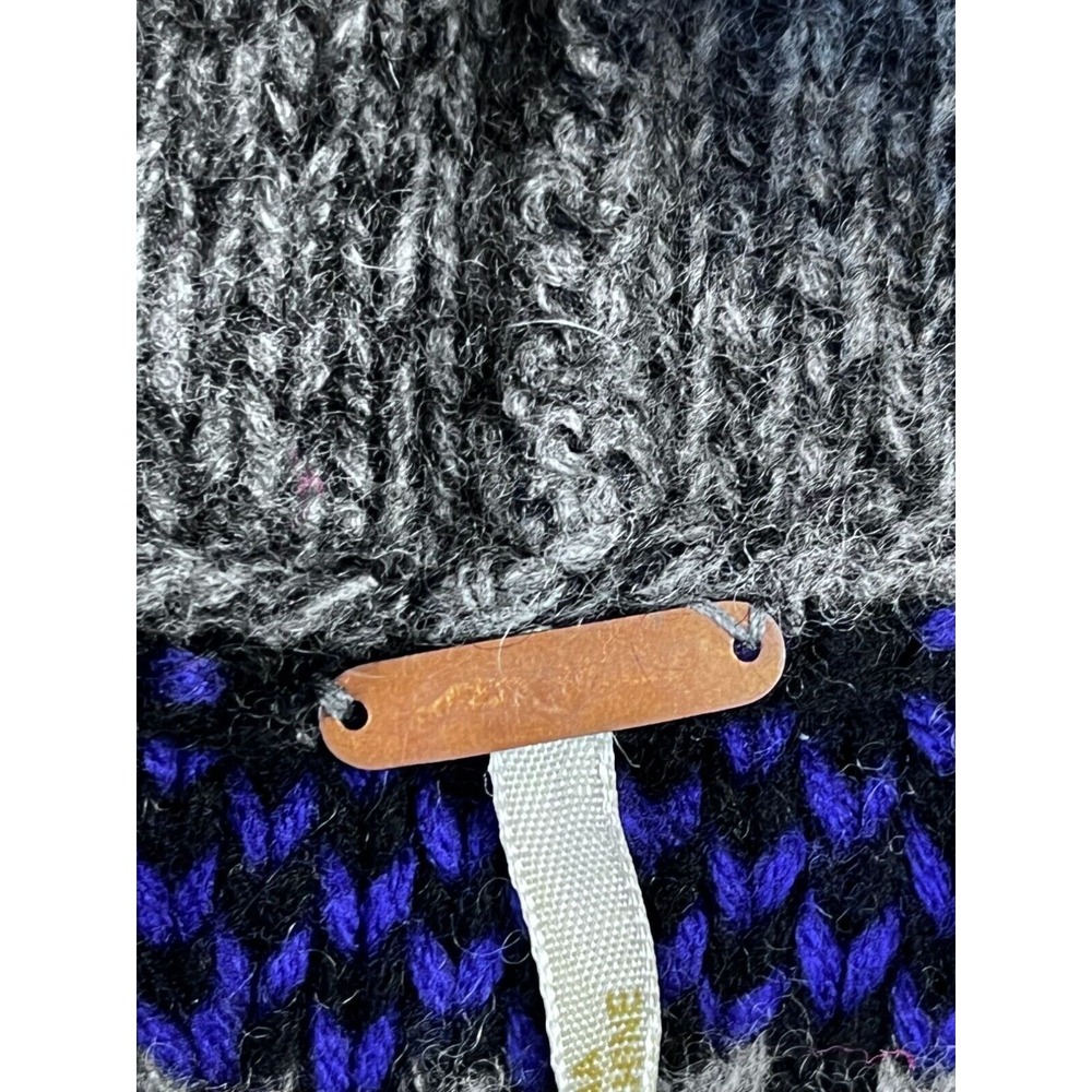 FREE PEOPLE Wool Blend Cardigan Sweater, Size Small, Gray Purple ONE BUTTON Hood - Picture 2 of 10